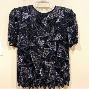 Vintage Styleworks Sequin Blouse Small